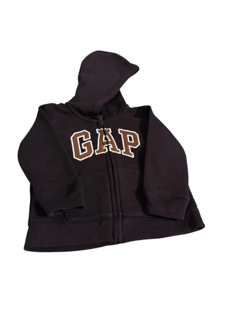 Baby GAP Toddler Boy Brown Zip-Up Hoodie with GAP Logo